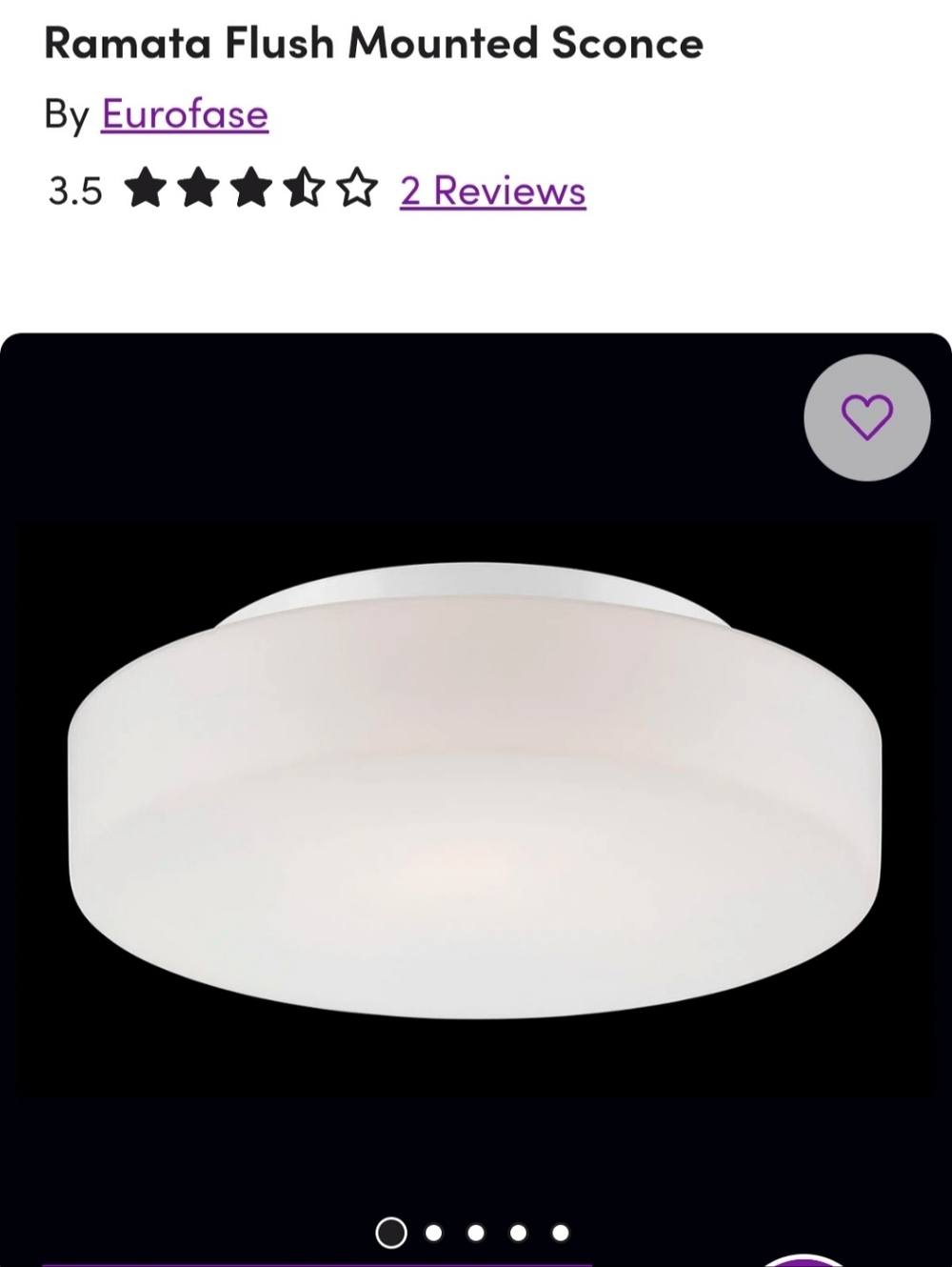 Eurofase Ramata Flush Mount Ceiling Sconce in White